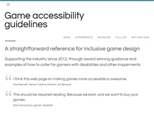 Tablet Screenshot of gameaccessibilityguidelines.com